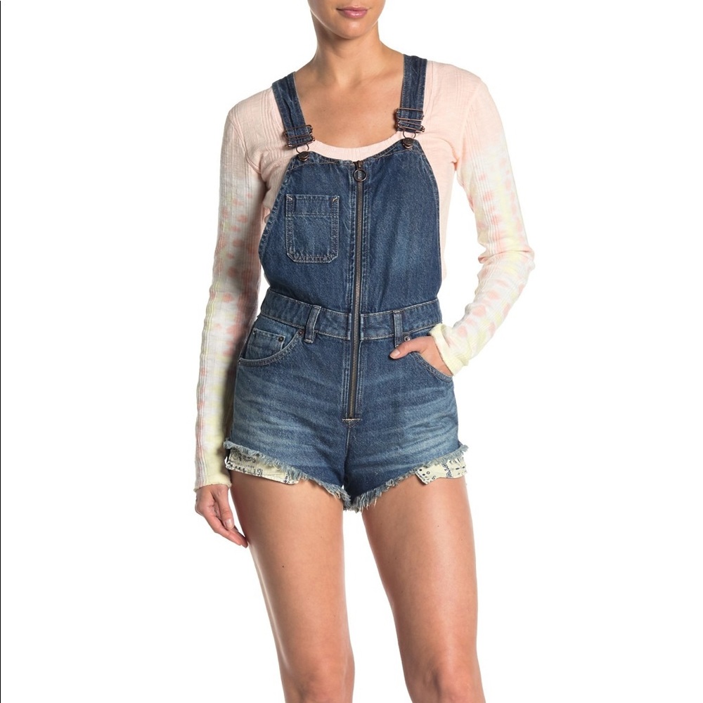 Free People Sunkissed Denim Short Overal